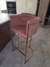 4x Barstools for kitchen island/bar/dining table area. High, soft plush velvet