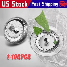 Stainless Steel Home Kitchen Sink Drain Stopper Basket Strainer Waste Plug Lot