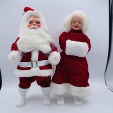 Vintage Harold Gale Santa Claus And Mrs. Claus Dolls Christmas Decorations MCM