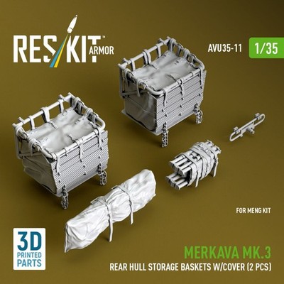 Merkava Mk.3 rear hull storage baskets w/cover (2 pcs) for Meng / 1:35