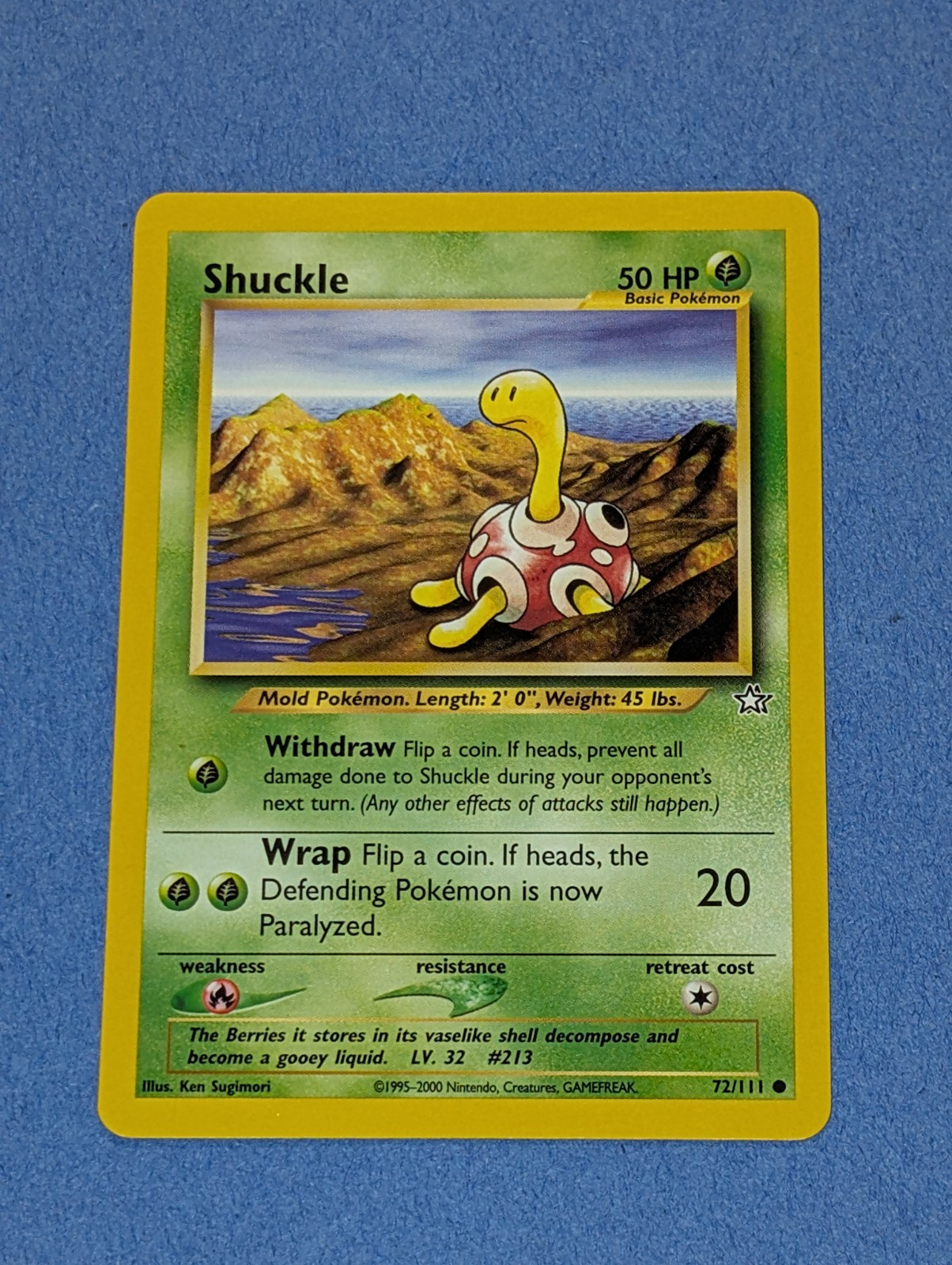 Pokémon TCG Shuckle Neo Genesis 72/111 Regular Unlimited Common Nm