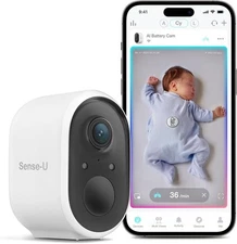 Sense-U Smart Baby Camera with Breathing Badge - 1080p Video Outdoor Camera