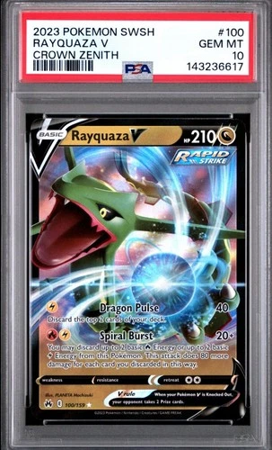 2023 SWSH Rayquaza V Crown Zenith #100 GEM MINT PSA 10 💎
