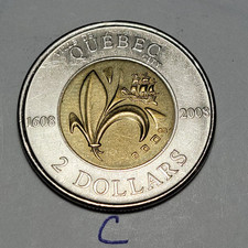 1608-2008 CANADA 2 Dollar QUEBEC Toonie Coin TC5
