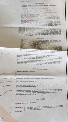 1975 California Fault Map Volcanoes, Thermal Springs and Thermal Well Locations - Picture 16 of 18