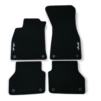 Velour Car Floor Mats For Audi A6 Waterproof Black Carpet Rugs Auto Liners New