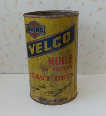 Rare 1940's Vintage Irving Velco Heavy Duty Motor Oil Imperial
