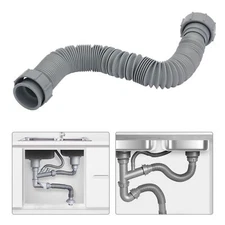 Kitchen Sink Flexible Tubular Drain Tubing Pipe Basin Water Drain Hose Tube Kit