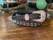 Mexican James Reid Dgn Sterling Silver Belt Buckle Gold Tip 1.25  -37-39     