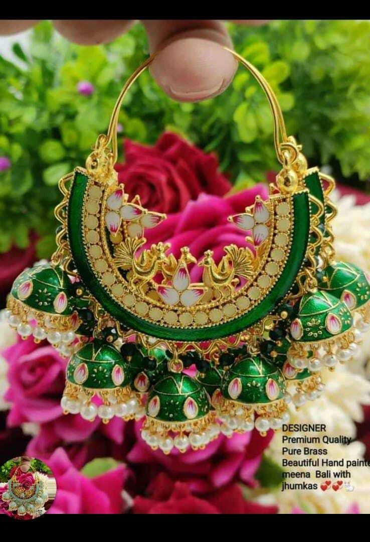 Kundan hoop earrings deals