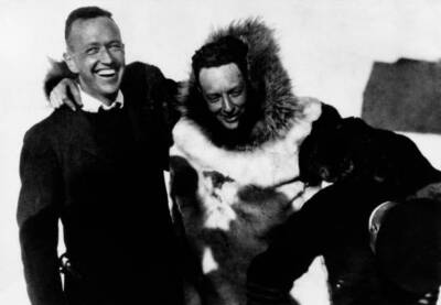 The American explorer Richard Evelyn Byrd has got out aircraft aft- Old Photo
