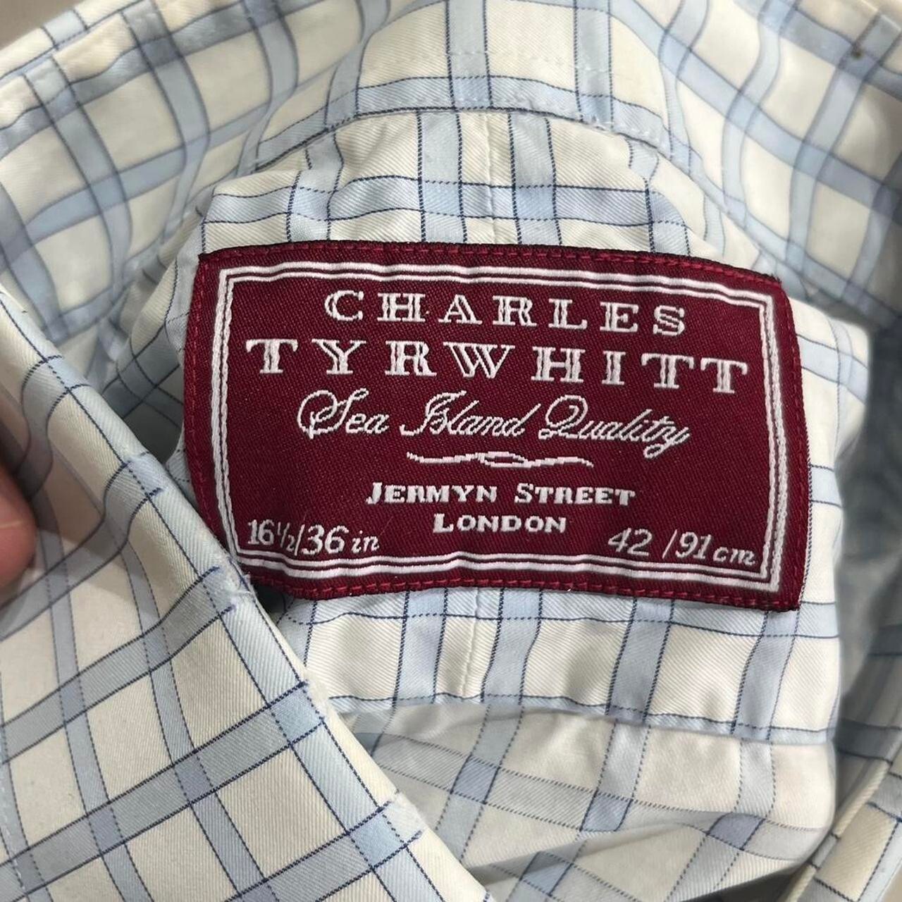 Charles Tyrwhitt Check White & Blue Mens Dress Shirt Size 16.5’’ image 5