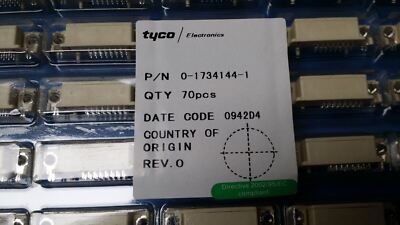 (70 PC) 1734144-1 TYCO ELECTRONICS CONN RCPT DVI-D DUAL 24POS R/A ROHS