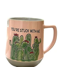 You Are Stuck w/Me Cactus Mug Ceramic Stoneware Spectrum Designz 17oz Coffee