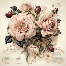 Wandbild Vintage Barock Rosen Deko Bild Shabby Blumen Wandfliese Geschenkidee