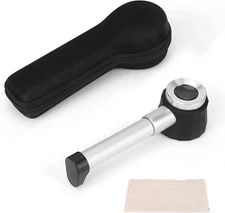 45X Magnifying Glass Loupe Handheld LED Light Jewlers Magnifier Lens Wit
