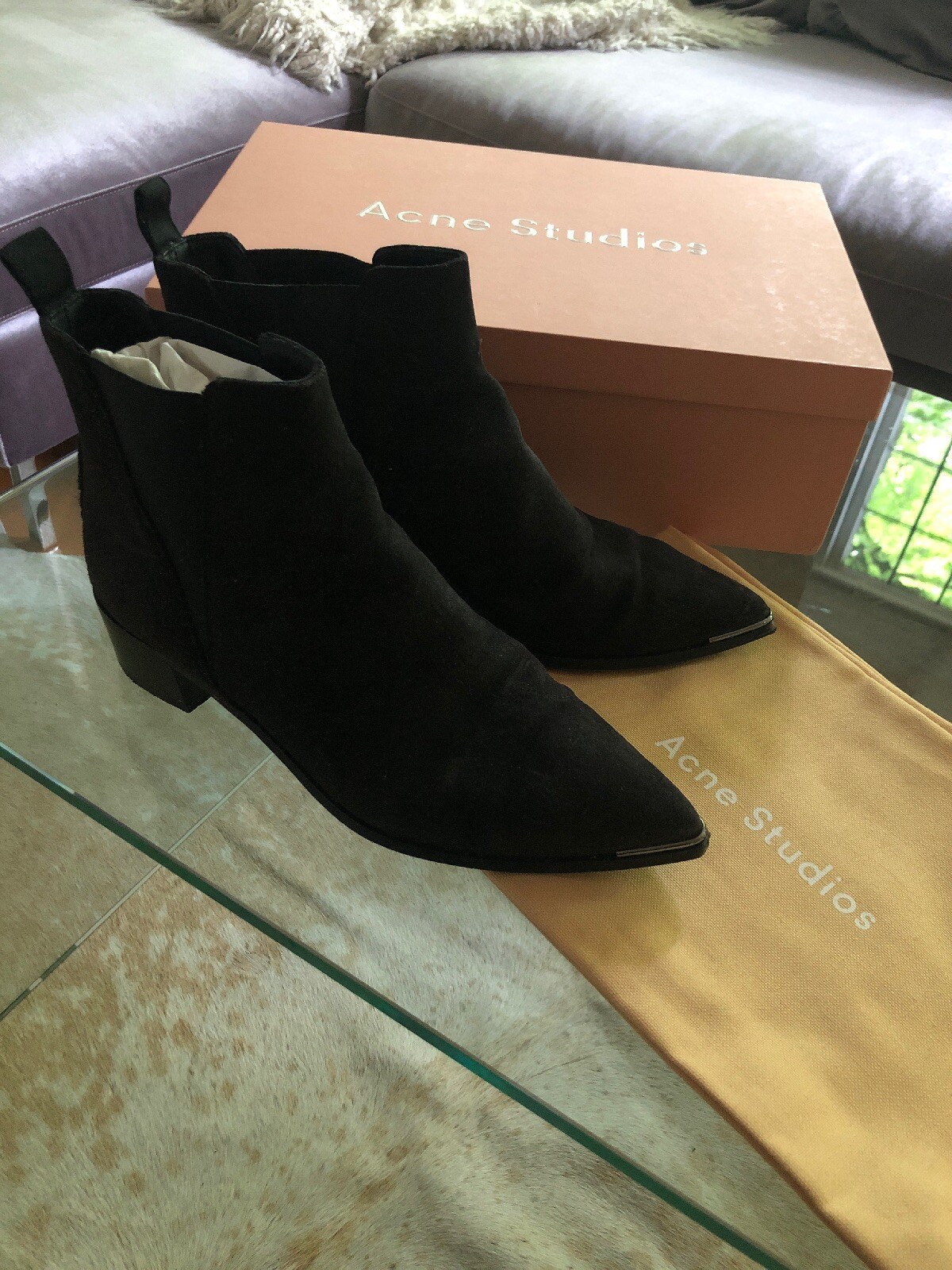 acne studios jensen suede ankle boots