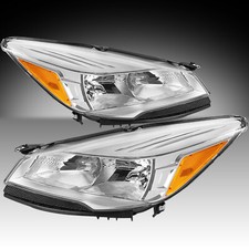 [Halogen Type] For 2013 2014 2015 2016 Ford Escape SUV Chrome Headlights lamps