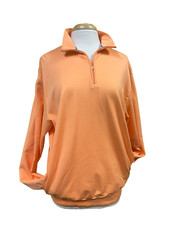 Polo Golf Ralph Lauren 1/4 Zip Sweatshirt Orange Cotton Zip Pockets Rib Bands, L