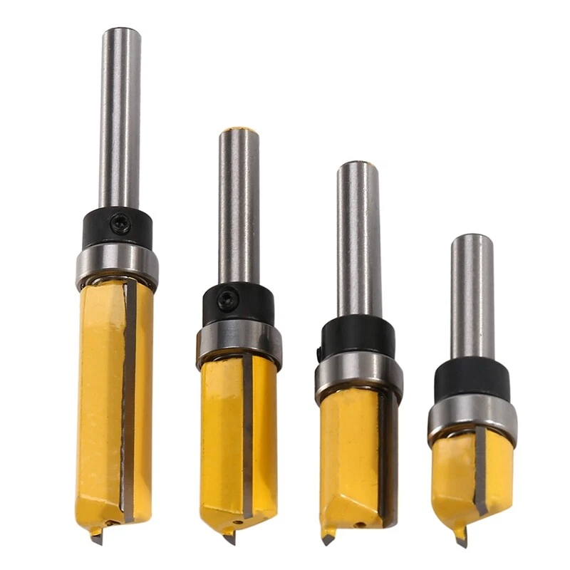 4Pcs Flush Trim Router Bits Top Bearing Router Bit 1 4 inch Straight oo