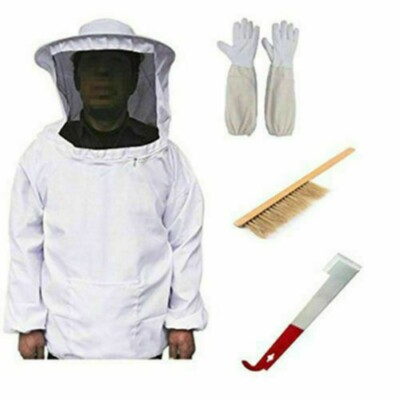 4tlg Beekeepers Schutzanzug Imkerjacke Hut Schleier Jake Handschuhe Werkzeug Set