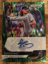 2020 Prizm Dustin May Forrest Green Flash Prizm Parallel RC Auto #1/5 Dodgers