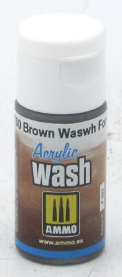 AMMO AMIG-0700 Brown Wash for Dark Yellow [15ml] (Acrylic Wash) Weathering