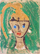 Brut Art Painting on Paper Unreadable Signature Quality 20th Century