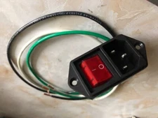 Assembled Power Socket with wires Switch 3 Pin IEC320 C14 USA Plug