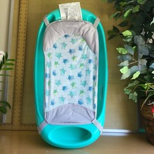Summer Infant Deluxe Bath Tub Newborn To Toddler W Net Support Seat Turtles Teal