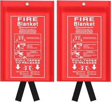 Emergency Fire Blanket for Kitchen and Home Safety, 2 Pack 39.37” x 39.37”