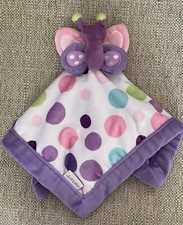 Carters Purple Butterfly Polka Dot Security Blanket Lovey Baby Toy Plush 13
