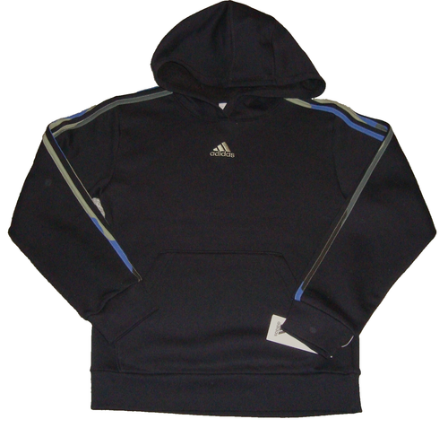 NEW WITH TAG - Adidas Boys Pullover Hooded Sweatshirt, Black - Size M - 10/12