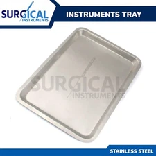 Mayo Tray 10.75" X 14.50" X .75" Surgical Instrument Non Perforated German Grade