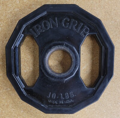 Pair Of 10 Lb Iron Grip Urethane Coated Olympic Weight Plates - FREE SHIPPING!!!