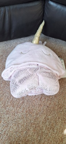 Wolkenschloss rosa Polyester Überwurf Decke mit Kapuze Kuschel Einhorn NEU Geschenkidee - Bild 7 von 7