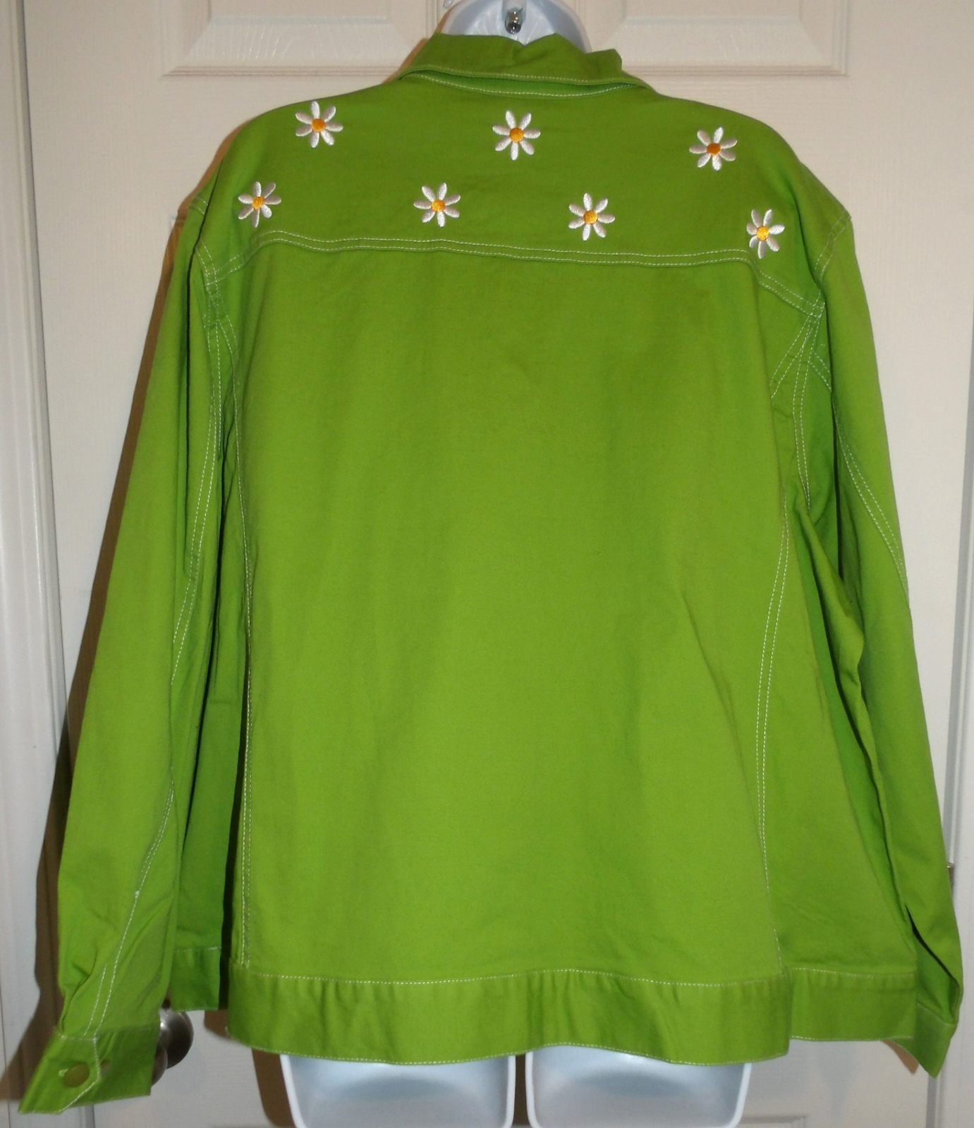NWT Bright Green BOB MACKIE WEARABLE ART Embroidered Daisy LS Jacket 2X eBay