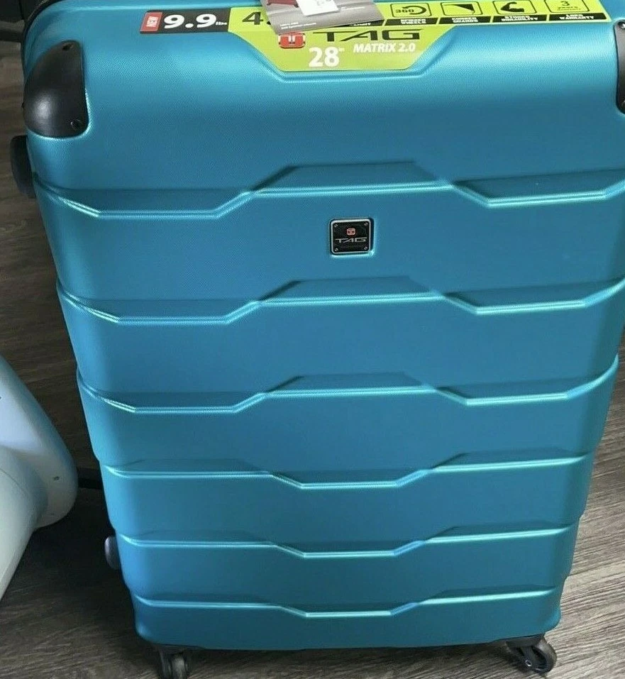 New TAG Luggage 28'' with 4 Spinner Wheels Expandable Famous Brand Suitcase aqua - Image 2 of 4