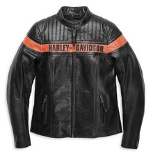 Harley-davidson Women's Victory Sweep Leather Jacket, Black 98013-21vw (2w)