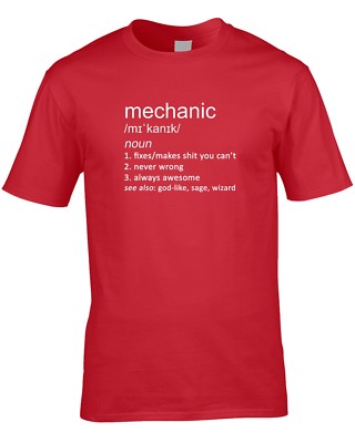 Mechaniker Definition Herren T-Shirt Geschenkidee Garage Auto Fahrrad Arbeit Beruf