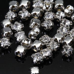 40-X-3mm-Loose-crystal-Faceted-Sew-On-Rhinestone-Bead-Silver-clear-Craft-Finding
