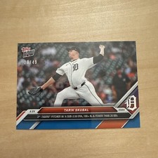 2024 MLB Topps NOW 346 TARIK SKUBAL DETROIT TIGERS JERSEY NUMBER BLUE  29/49