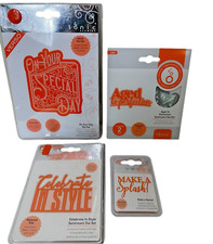 4 NEW DIE CUT emboss craft scrapbook SPECIAL DAY CELEBERATE BIRTHDAY