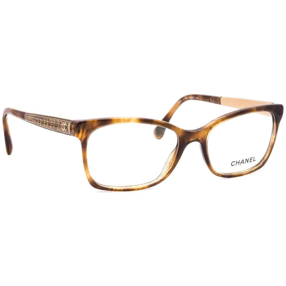 Chanel Eyeglasses 3332 c.1525 Brown Havana/Gold Square Frame  display picture 2