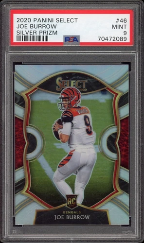 Joe Burrow (RC) #46 Rookie Silver Prizm - 2020 Panini Select - PSA 9 - Bengals