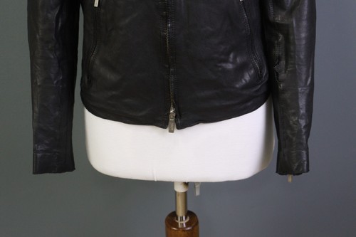 Armani Collezioni Black Full Zip Leather Lightweight Jacket Size 48 - Picture 3 of 24