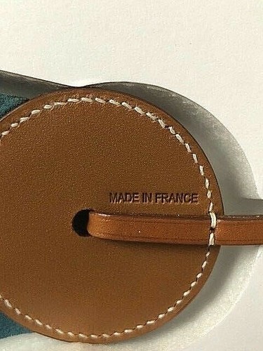 HERMES FLOT CHARM IN PELOUSE/BLEU LIN/BLEU COBALT & NATURAL - BNIB !!! - Picture 6 of 6