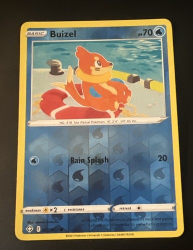 Buizel Reverse Holo - 022/072 - Shining Fates Pokemon 2021 - Bild 2 von 3
