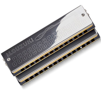 【ほぼ未使用】SUZUKI ダブルベースハーモニカ SDB-29 付属品多数 Double bass harmonica SDB-29v2 SUZUKI Silver 2-stage type #E1-e