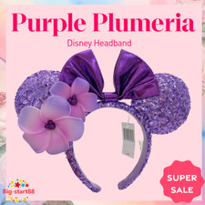 Disney Parks Mickey Mouse Purple Plumeria Minnie Ears Aulani Hawaii Headband
